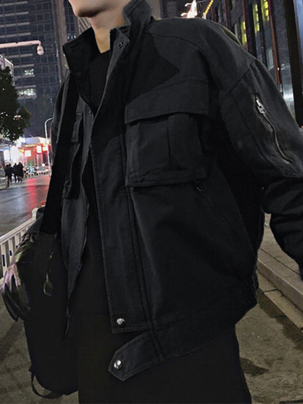Chaqueta cargo con cremallera para hombre-2