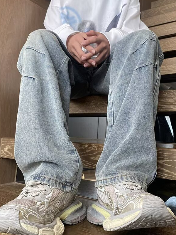 Jeans cargo con diseño de estilo urbano lavado-1