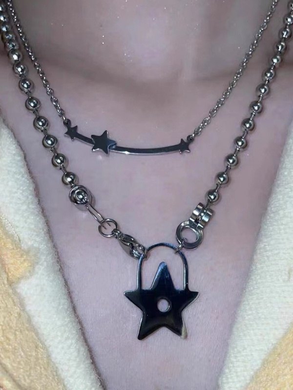 Collar apilable de estrella vintage-1