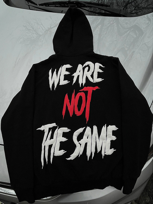 Sudadera con capucha extragrande con estampado de letras Hip Pop para hombre-2