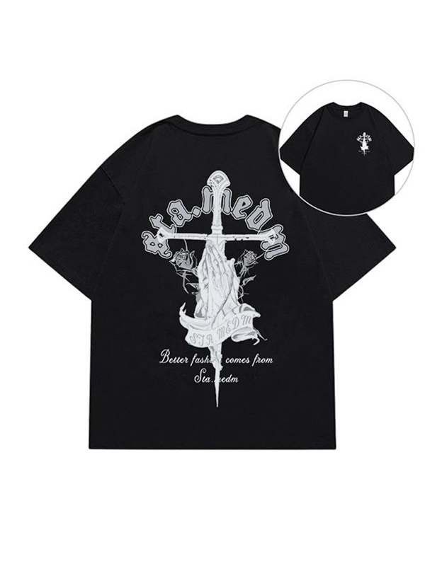 Camiseta de manga corta extragrande con gráfico para hombre-3