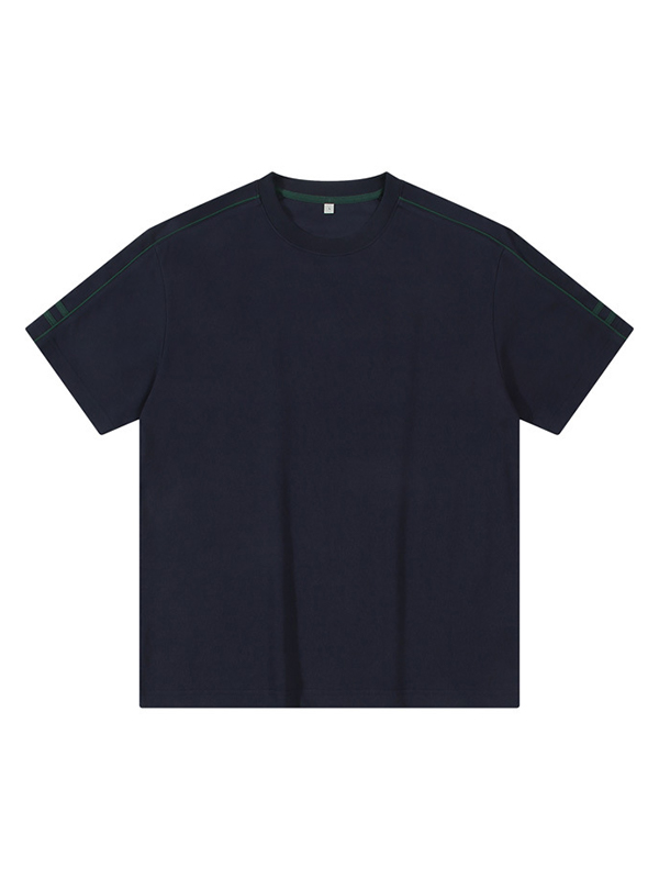Camiseta de manga corta extragrande de color liso para hombre-1