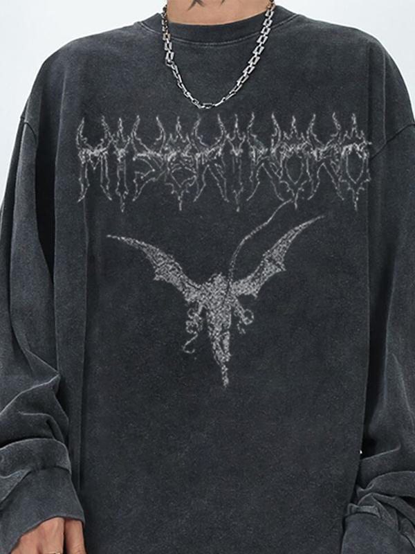 Camiseta oscura extragrande de manga larga para hombre-1