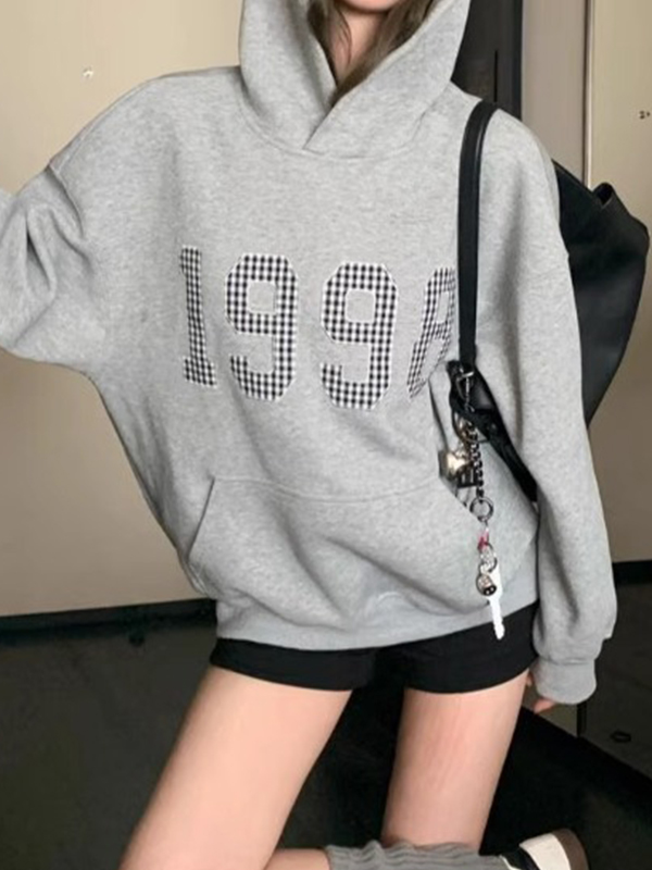 Sudadera con capucha extragrande con estampado urbano-2