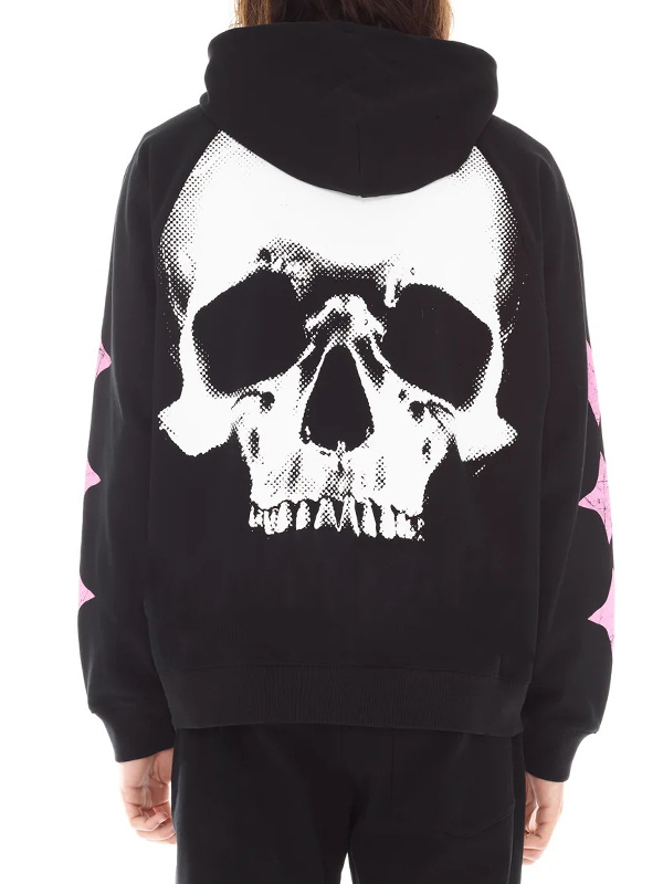 Sudadera con capucha extragrande con estampado de calavera para hombre-2