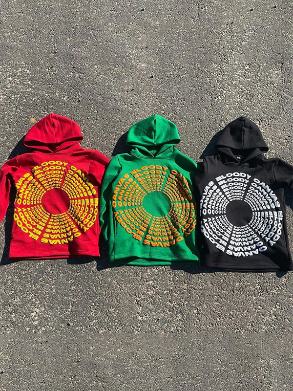 Sudadera con capucha estampada de gran tamaño-1