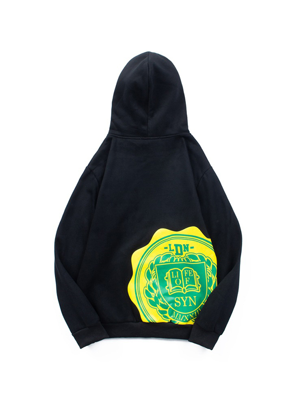 Sudadera con capucha de gran tamaño con letras-1