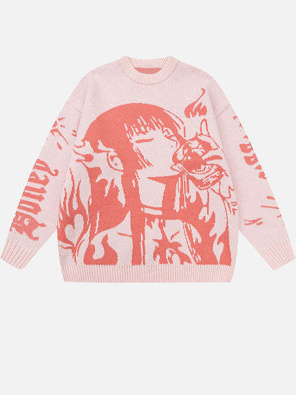 Suéteres oversize con estampados gráficos-1