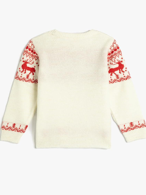 Suéteres de gran tamaño con estampado de alce en jacquard-1