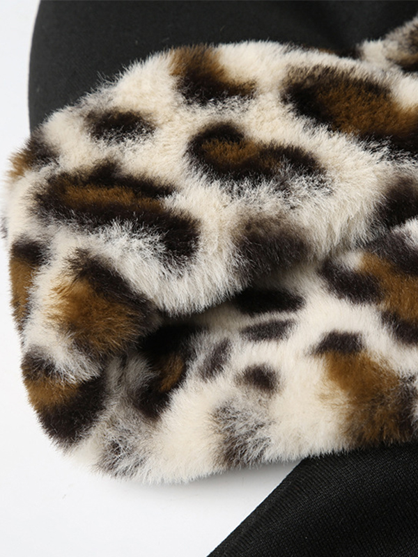 Sudadera con capucha de gran tamaño con estampado de leopardo-5
