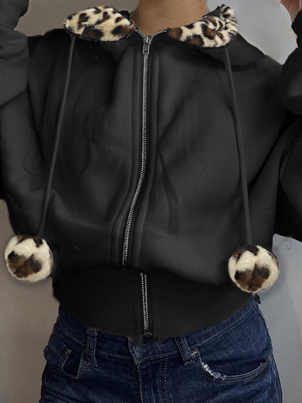 Sudadera con capucha de gran tamaño con estampado de leopardo-1