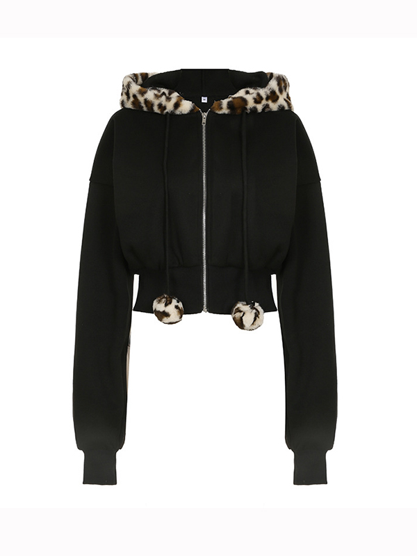 Sudadera con capucha de gran tamaño con estampado de leopardo-3