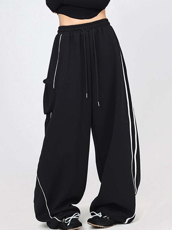 Pantalones deportivos con costuras asimétricas-2