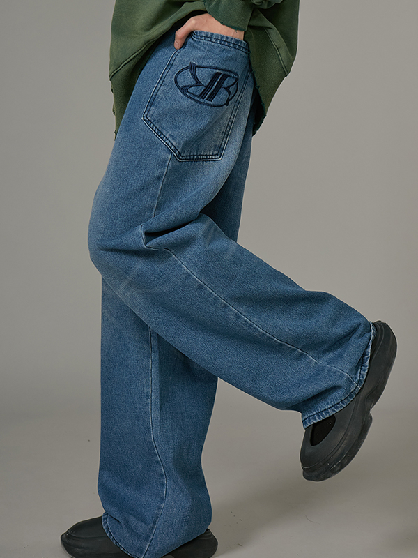 Vaqueros holgados con monograma para hombre-1
