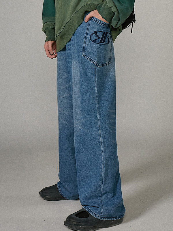Vaqueros holgados con monograma para hombre-4