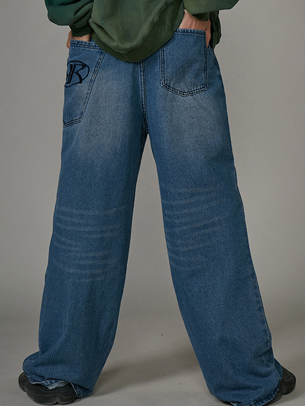 Vaqueros holgados con monograma para hombre-2