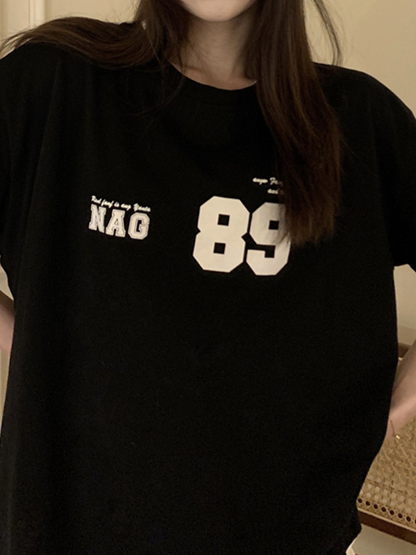 Camiseta de manga corta extragrande con estampado digital-1