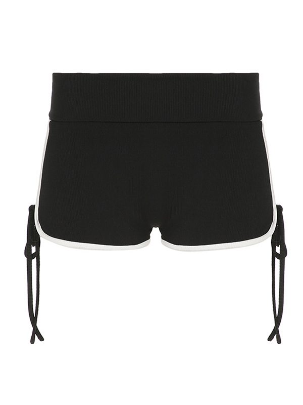 Pantalones cortos con lazos que chocan-3