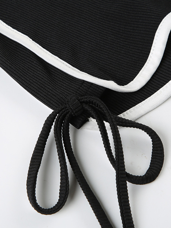 Pantalones cortos con lazos que chocan-2