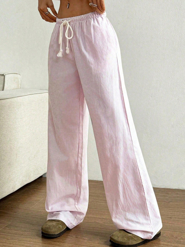 Pantalones anchos con estampado de rayas-2