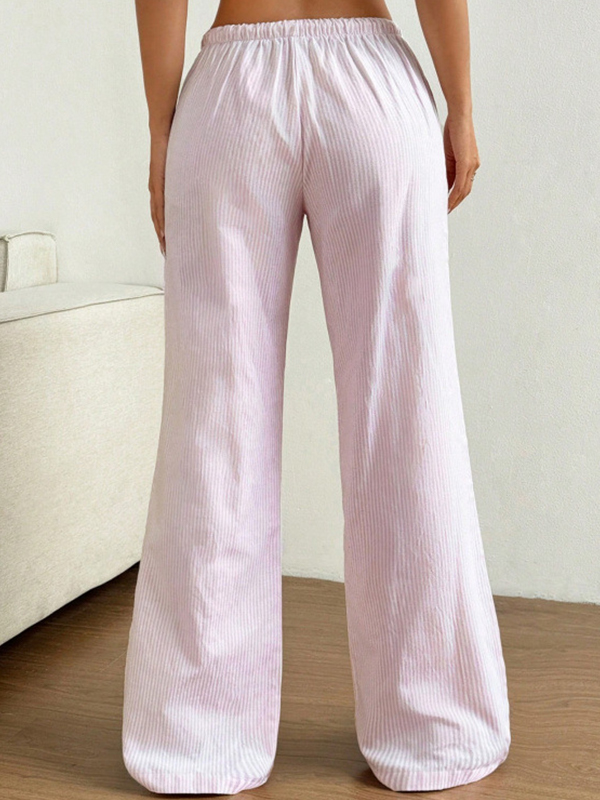 Pantalones anchos con estampado de rayas-3
