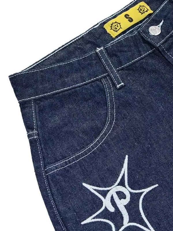 Shorts vaqueros con letras de calle para hombre-2