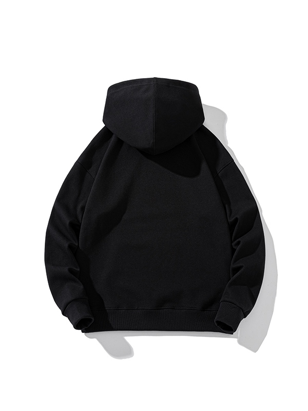 Sudadera con capucha extragrande con hombros caídos en algodón puro de color liso para hombre-1