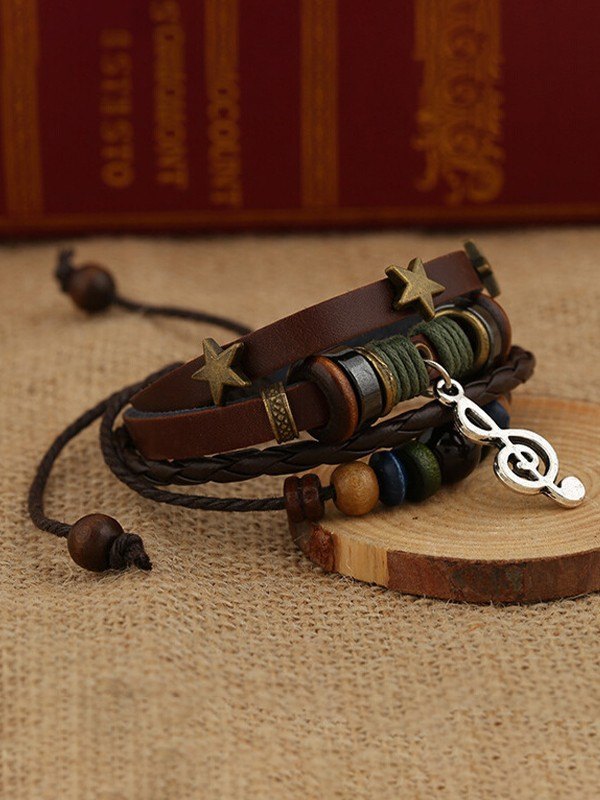 Pulsera multicapa boho vintage-1