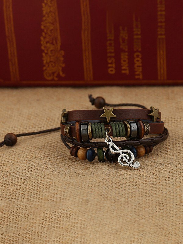 Pulsera multicapa boho vintage-2