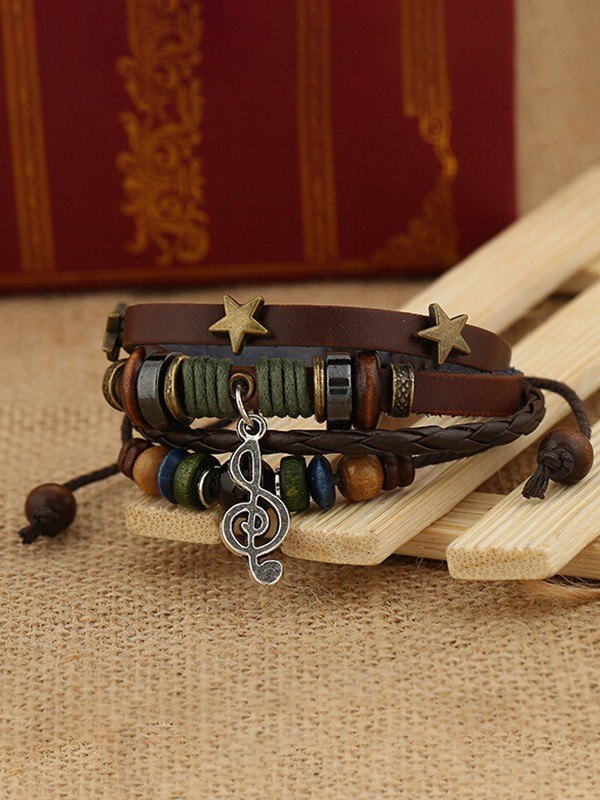 Pulsera multicapa boho vintage-3