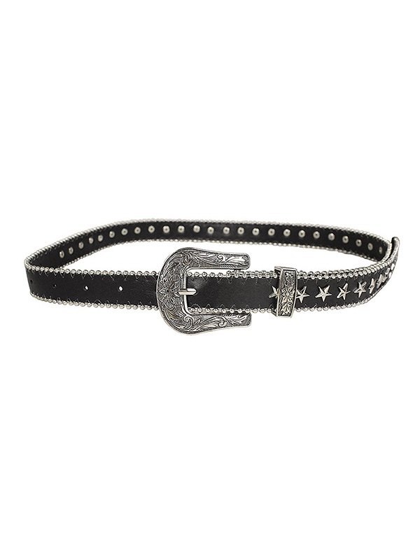Cinturón con hebilla adornada con estrella punk vintage-3
