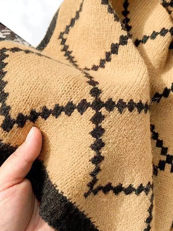 Bufanda Larga Vintage Rombos Jacquard-2