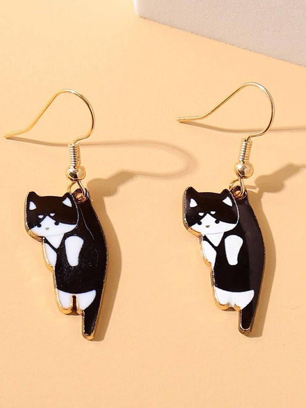 Lindos pendientes colgantes de gatito de dibujos animados-1