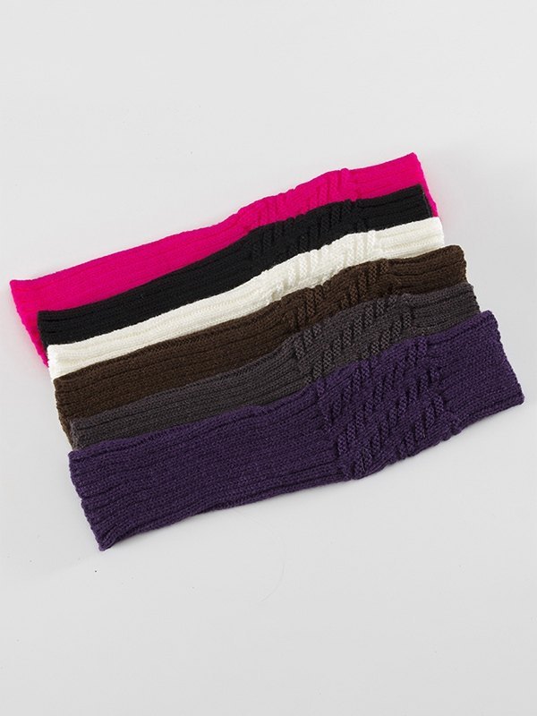 Calentador de brazo de punto acanalado jacquard sin dedos-2